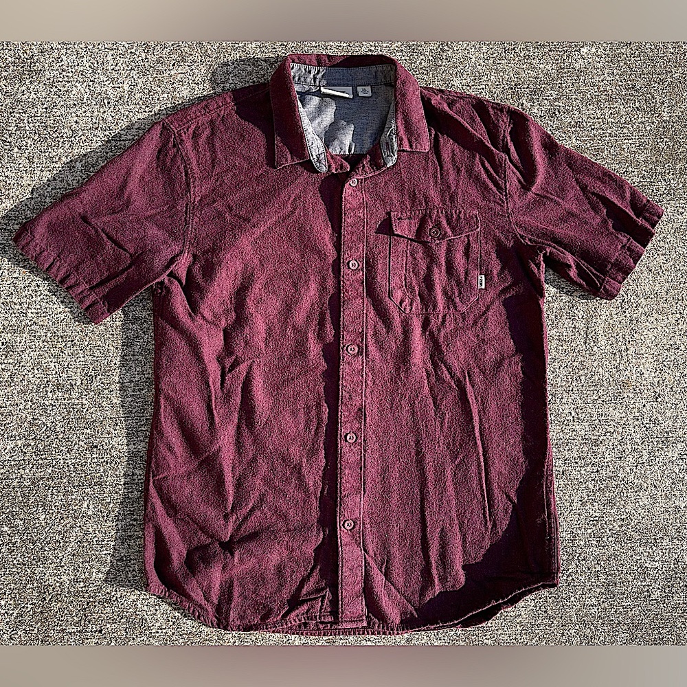 Vans Boys Burgundy Button Down Shirt